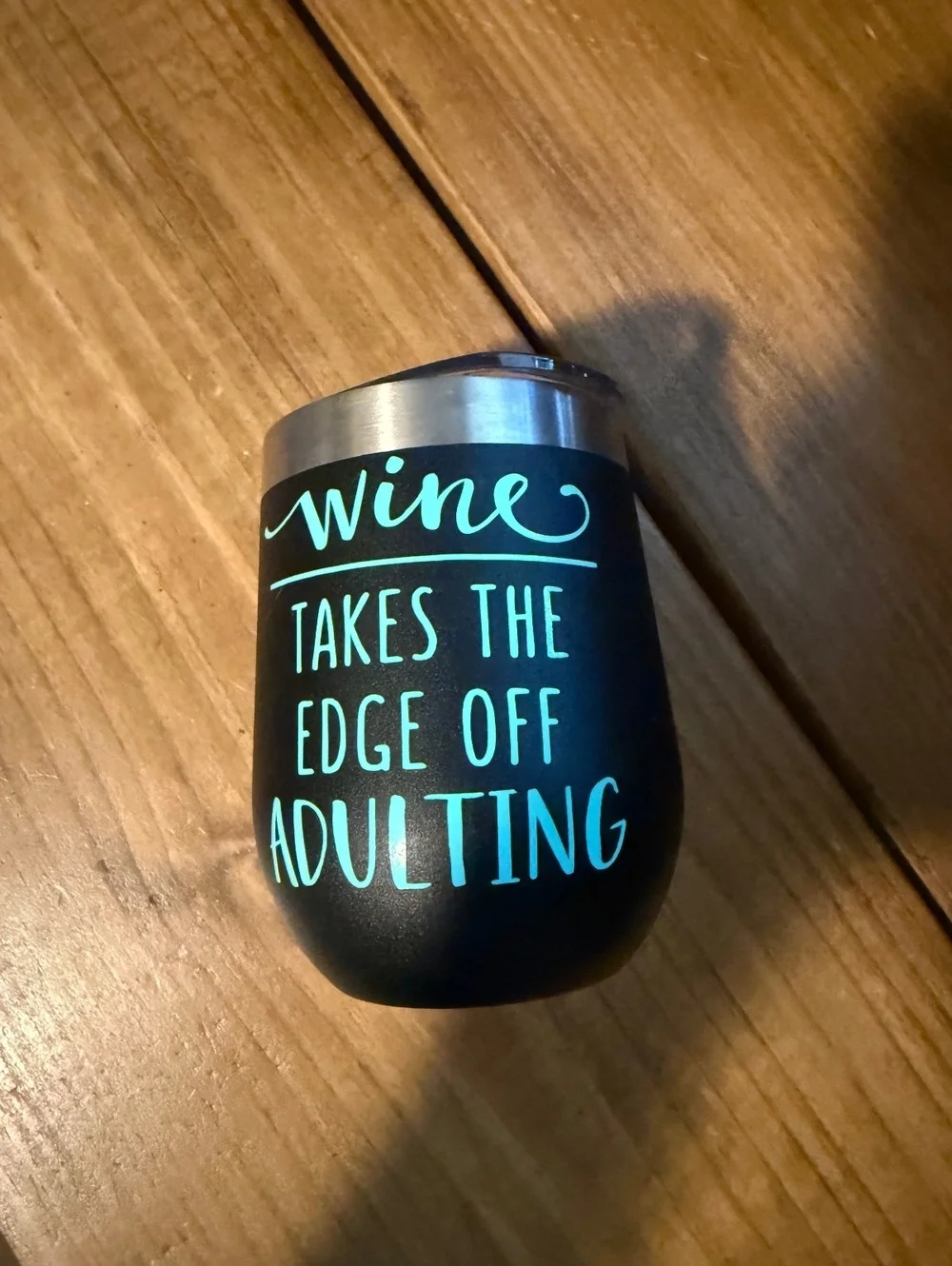 Zak! Designs Black Insulated Wine Tumbler with Lid